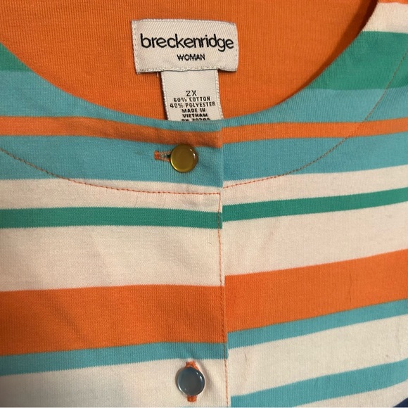 [🔆3 FOR $30🔆]Breckenridge Woman Striped Shirt 2X - Picture 3 of 3